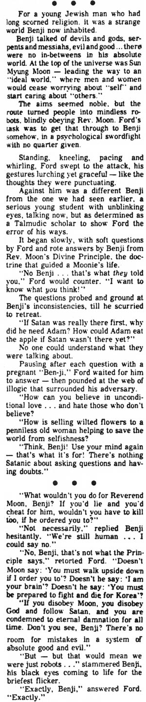 Montreal Star January 6, 1978 Satans servant cures Moonie