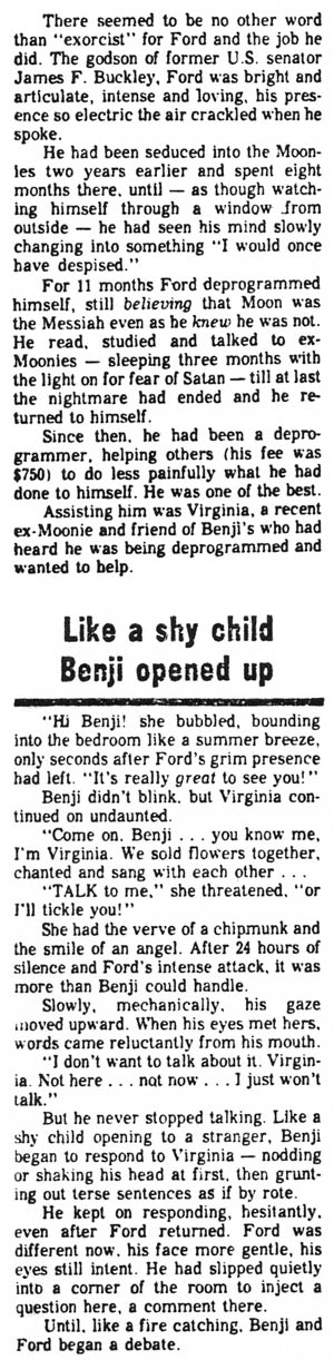 Montreal Star January 6, 1978 Satans servant cures Moonie